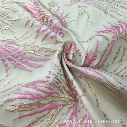 Pink Print Knit Jacquard Fabric for Dress